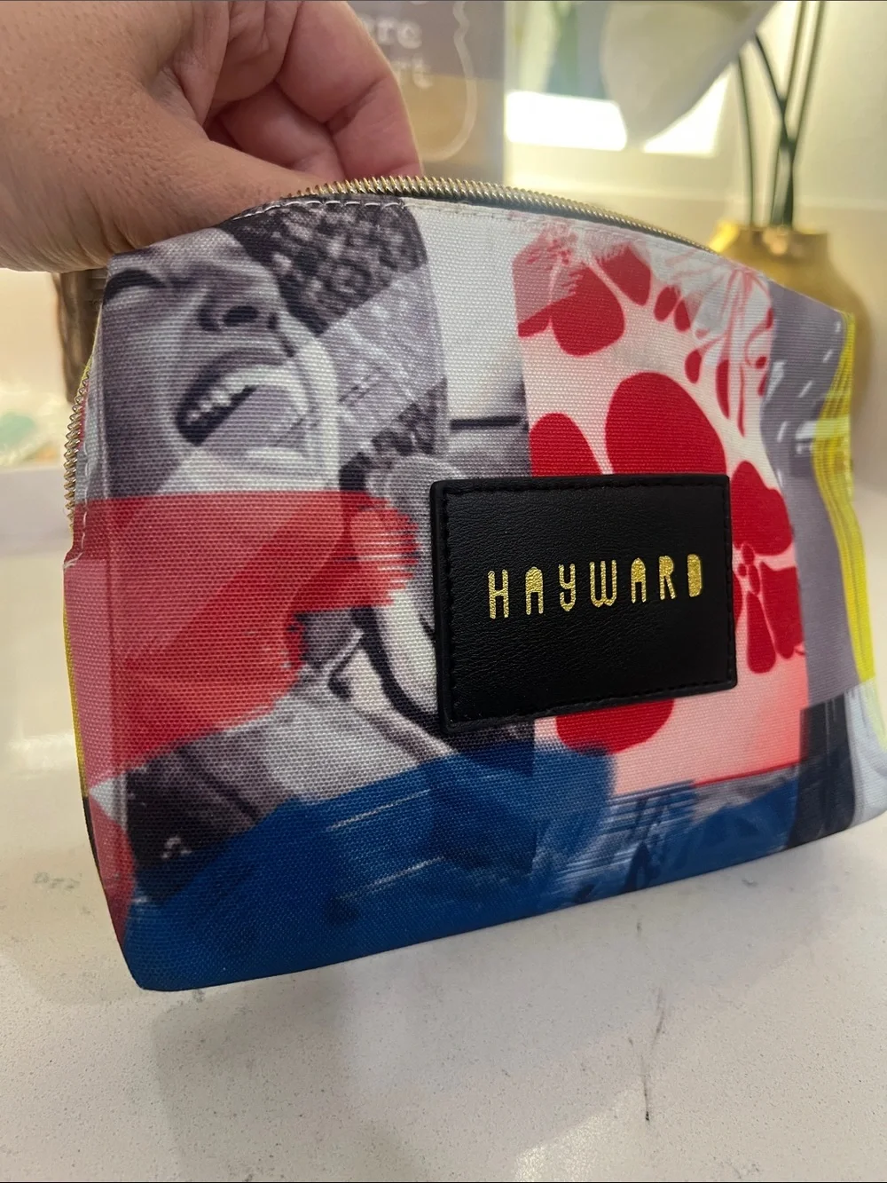 Hayward Multi-Color Graphic Cosmetic Bag.